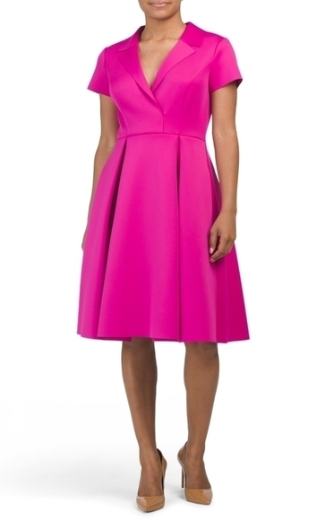 BELLE by Badgley Mischka Scuba Fit & Flare cocktail Dress - Picture 1 of 17